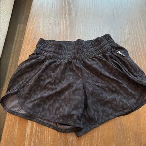 Lululemon Hotty Hot High Rise Line Black Cheetah Print Shorts